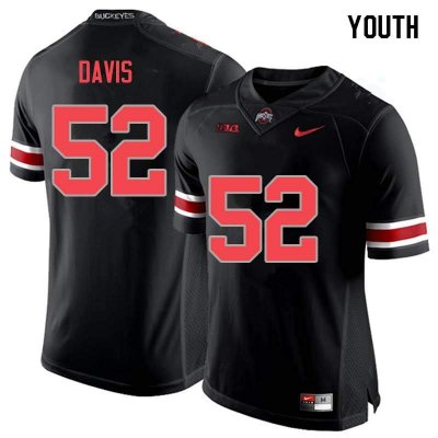 Youth Ohio State Buckeyes #52 Wyatt Davis Blackout Nike NCAA College Football Jersey Season OML7744HV